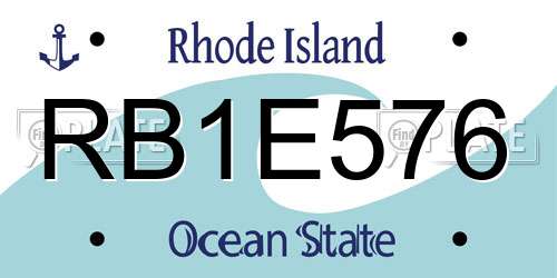 RB1E576 Rhode Island License Plate