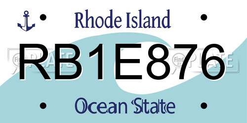 RB1E876 Rhode Island License Plate