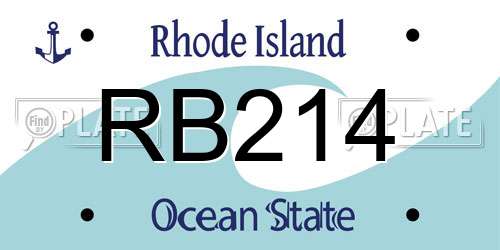 RB214 Rhode Island License Plate