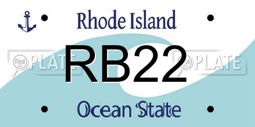 RB22 Rhode Island License Plate