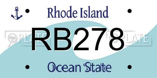 RB278 Rhode Island License Plate