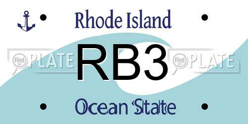 RB3 Rhode Island License Plate