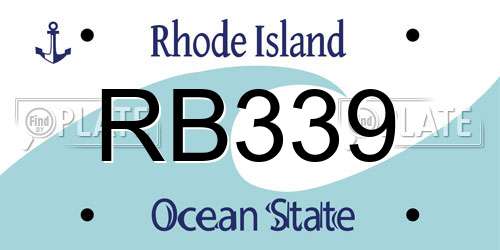 RB339 Rhode Island License Plate