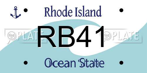 RB41 Rhode Island License Plate