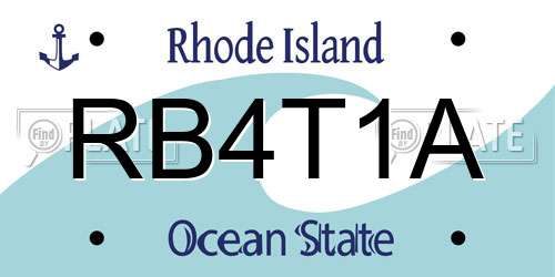 RB4T1A Rhode Island License Plate