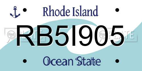 RB5I905 Rhode Island License Plate