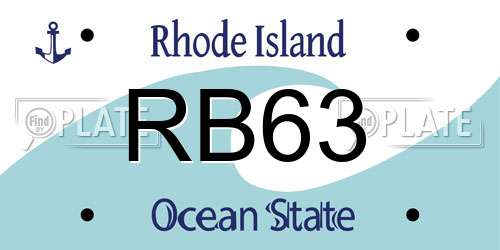 RB63 Rhode Island License Plate