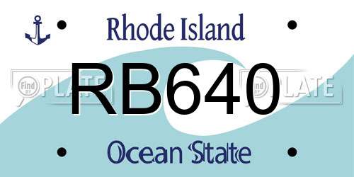 RB640 Rhode Island License Plate