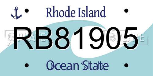 RB81905 Rhode Island License Plate