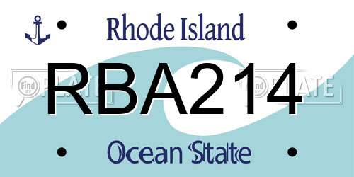 RBA214 Rhode Island License Plate