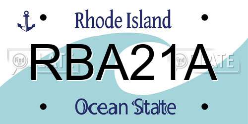 RBA21A Rhode Island License Plate