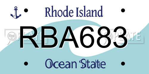 RBA683 Rhode Island License Plate