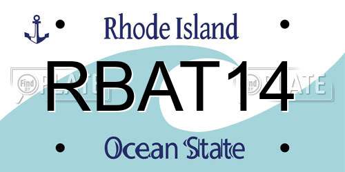 RBAT14 Rhode Island License Plate