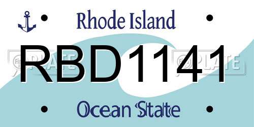 RBD1141 Rhode Island License Plate