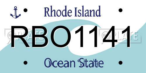 RBO1141 Rhode Island License Plate