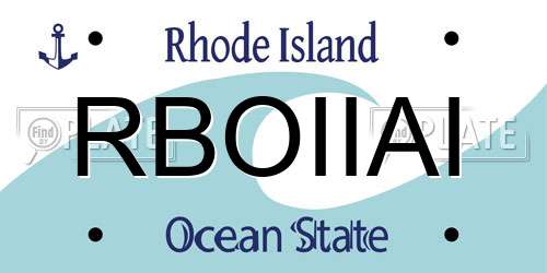RBOIIAI Rhode Island License Plate