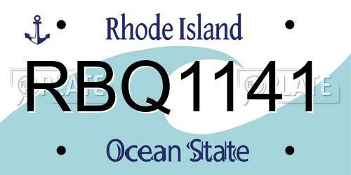 RBQ1141 Rhode Island License Plate