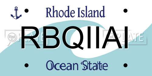 RBQIIAI Rhode Island License Plate