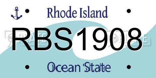 RBS1908 Rhode Island License Plate