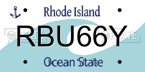 RBU66Y Rhode Island License Plate