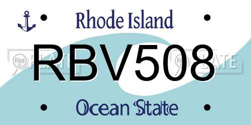 RBV508 Rhode Island License Plate