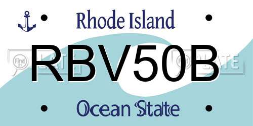 RBV50B Rhode Island License Plate