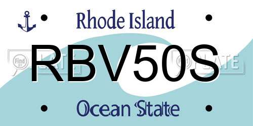 RBV50S Rhode Island License Plate