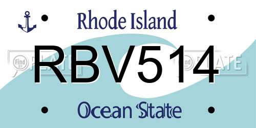 RBV514 Rhode Island License Plate