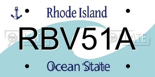 RBV51A Rhode Island License Plate