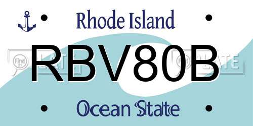 RBV80B Rhode Island License Plate