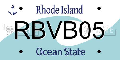 RBVB05 Rhode Island License Plate