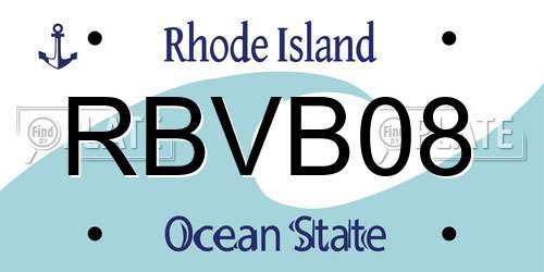 RBVB08 Rhode Island License Plate