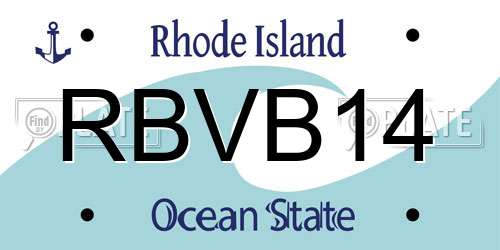 RBVB14 Rhode Island License Plate