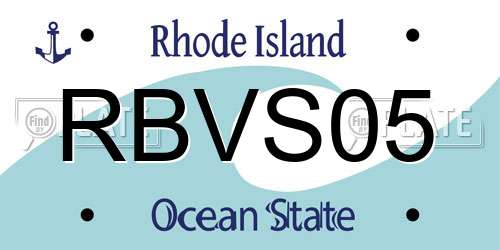 RBVS05 Rhode Island License Plate