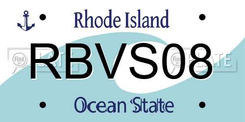 RBVS08 Rhode Island License Plate