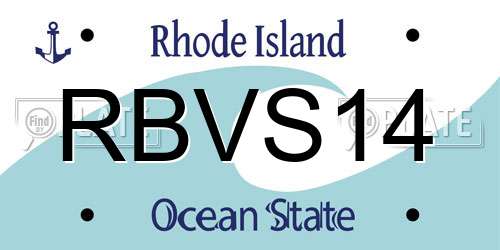 RBVS14 Rhode Island License Plate
