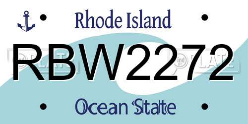 RBW2272 Rhode Island License Plate