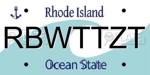 RBWTTZT Rhode Island License Plate