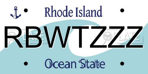 RBWTZZZ Rhode Island License Plate