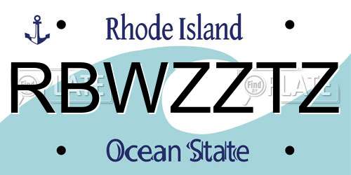 RBWZZTZ Rhode Island License Plate