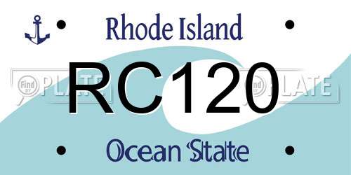 RC120 Rhode Island License Plate