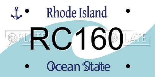 RC160 Rhode Island License Plate