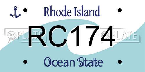 RC174 Rhode Island License Plate