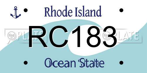 RC183 Rhode Island License Plate