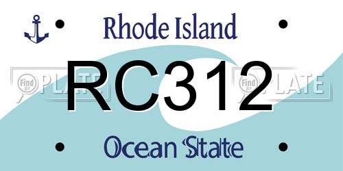 RC312 Rhode Island License Plate