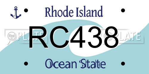 RC438 Rhode Island License Plate