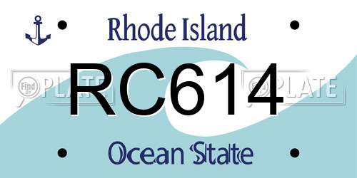 RC614 Rhode Island License Plate