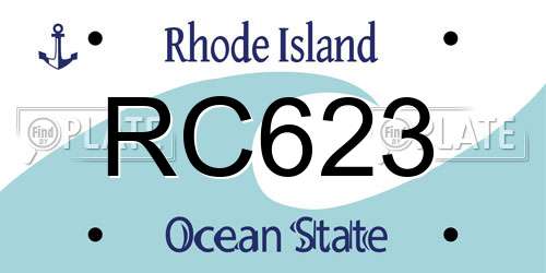 RC623 Rhode Island License Plate