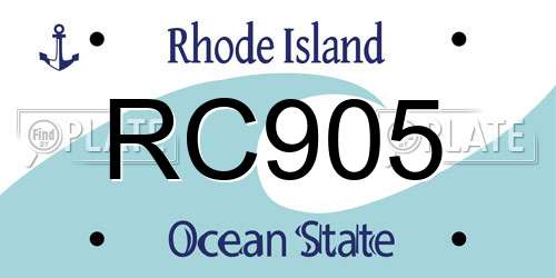 RC905 Rhode Island License Plate