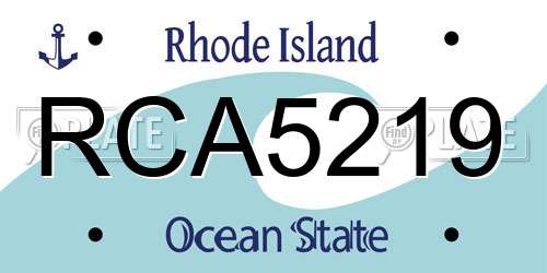 RCA5219 Rhode Island License Plate